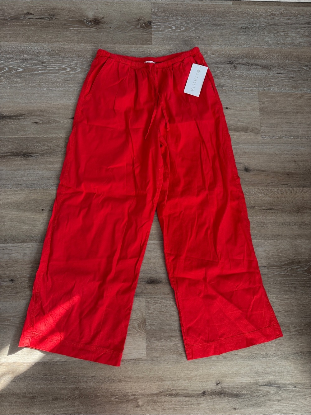 Athleta Red Wide-Leg Chinos
